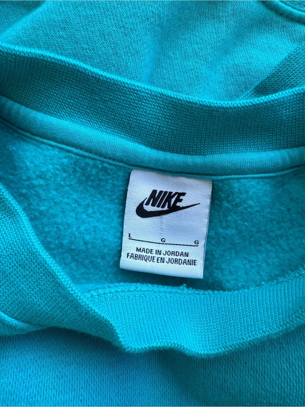 Nike Men’s Turquoise Crewneck Sweatshirt with White Logo
